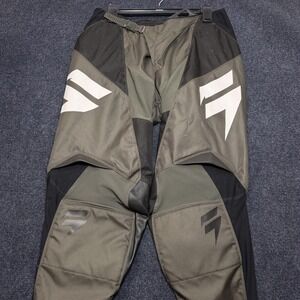 Shift Pants Mens 34 Green WHIT3 Label Motocross Racing MX Adjustable Waist